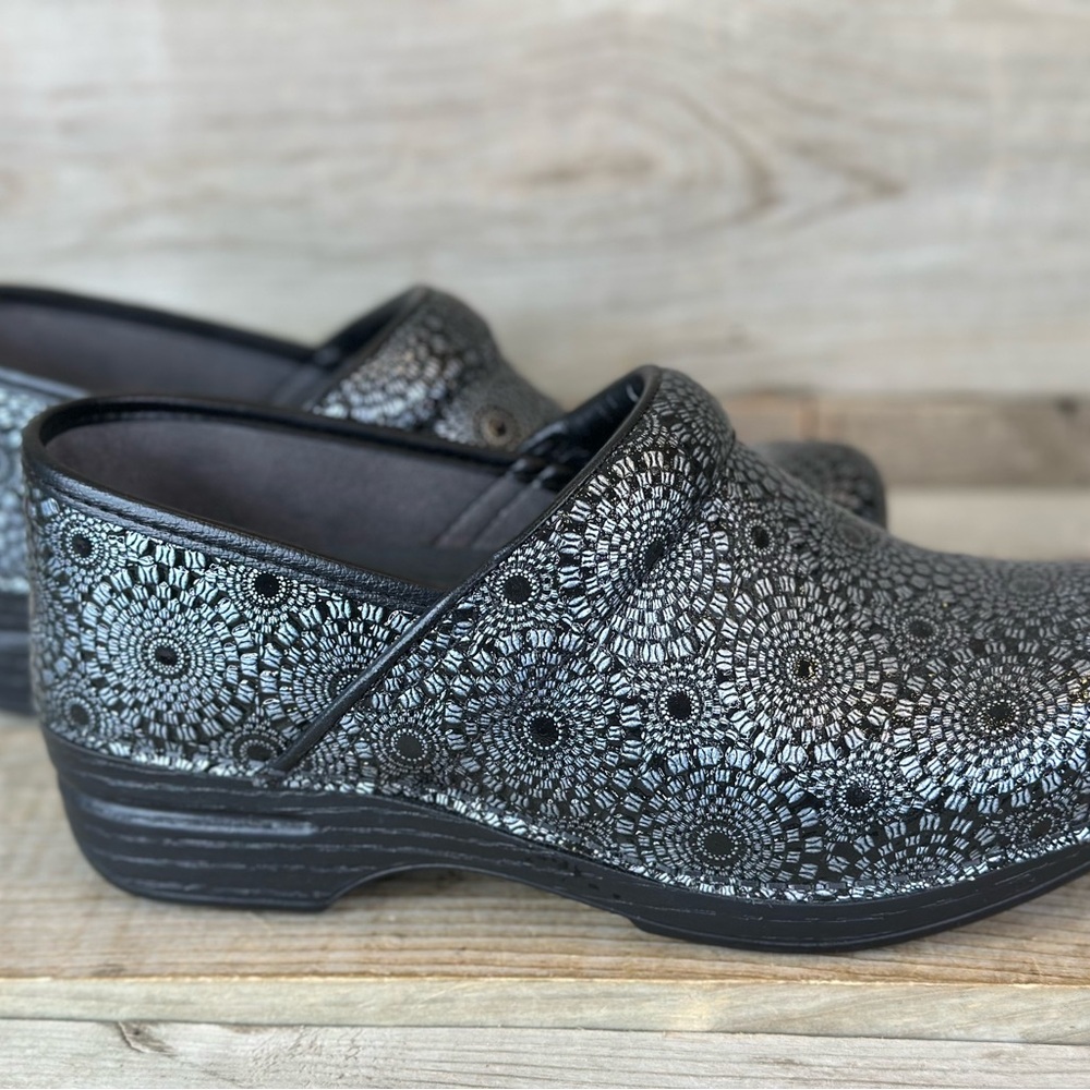 Dansko Black Mules with Perforated Design